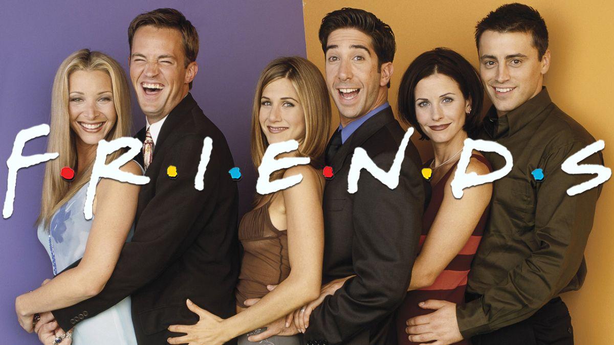 Các nhân vật chính trong phim từ trái qua phải: Phoebe, Chandler, Rachel, Ross, Monica và Joey